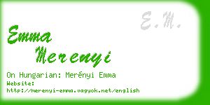 emma merenyi business card